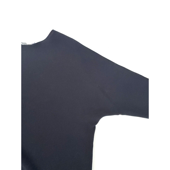 Vince Top S Double-Face Crepe Round Neck Bracelet-Sleeve Pullover Midnight Navy - Picture 8 of 10